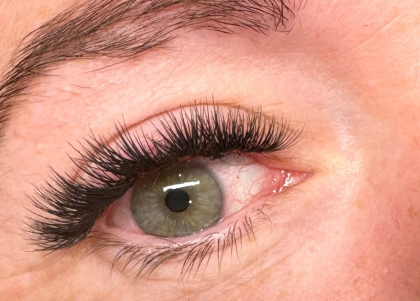 Close-up of eyelash extensions at Lash and Browtique, Nuthall, England, GB.