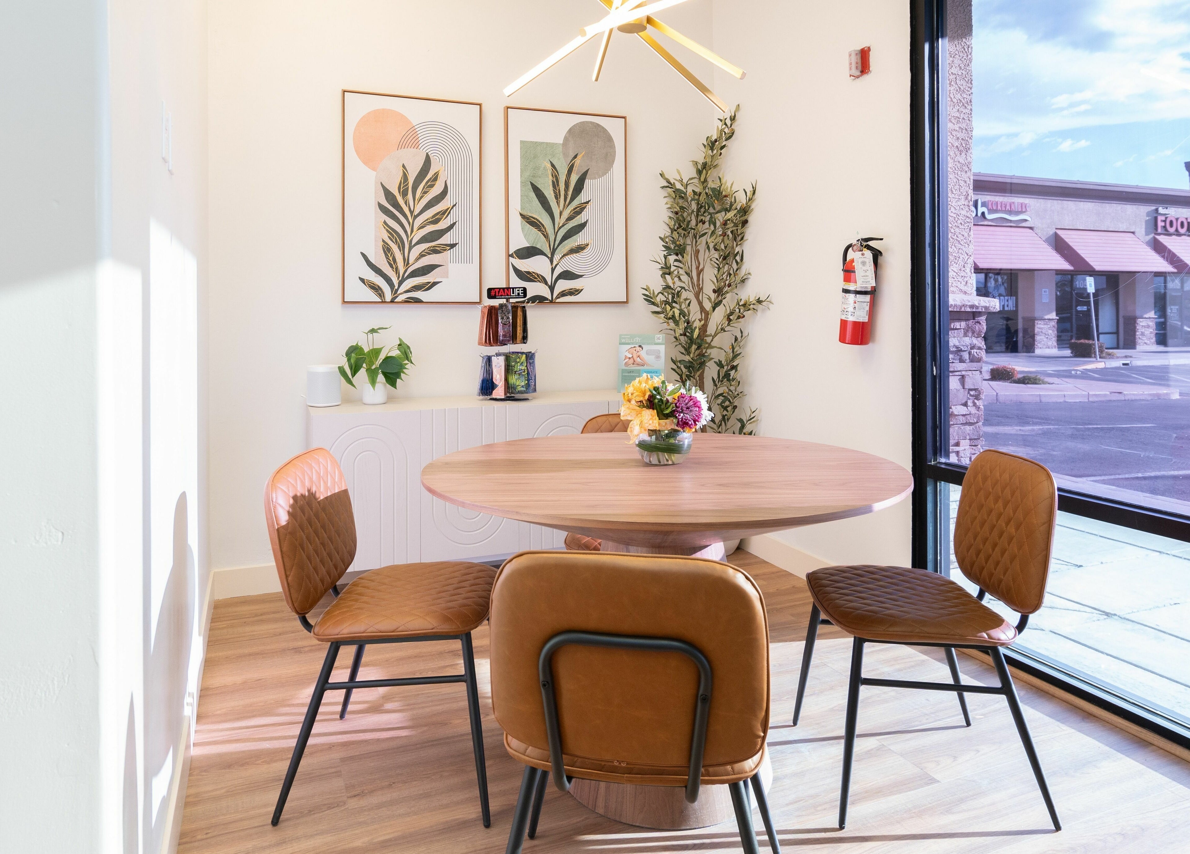 Cozy seating area at Glo House Sun Spa and Wellness Center, Las Vegas, Nevada, US.