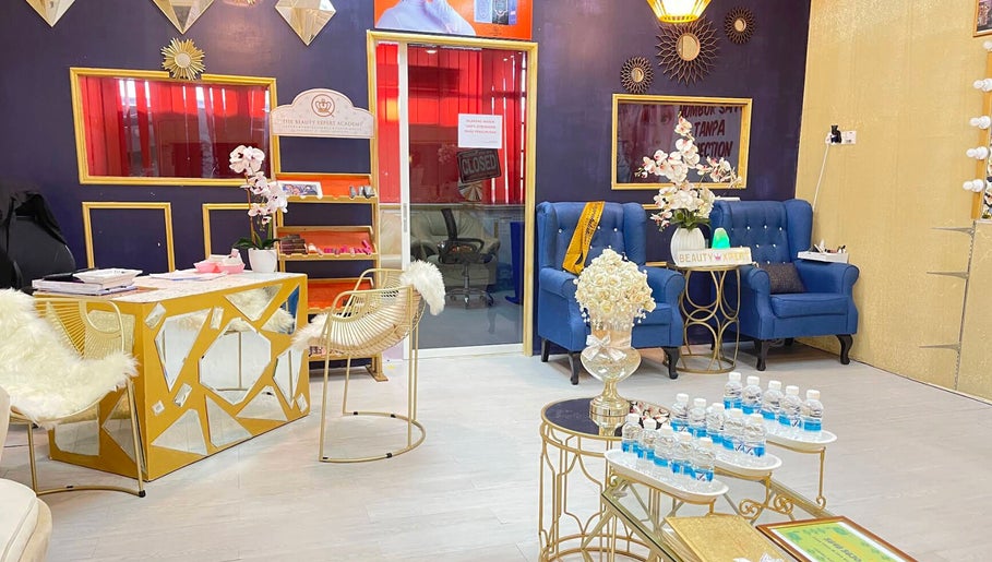 Chic interior of The Beauty Expert Aesthetic and Academy at Cheras, Selangor, MY with stylish seating and decor.