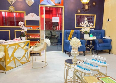 Chic interior of The Beauty Expert Aesthetic and Academy at Cheras, Selangor, MY with stylish seating and decor.