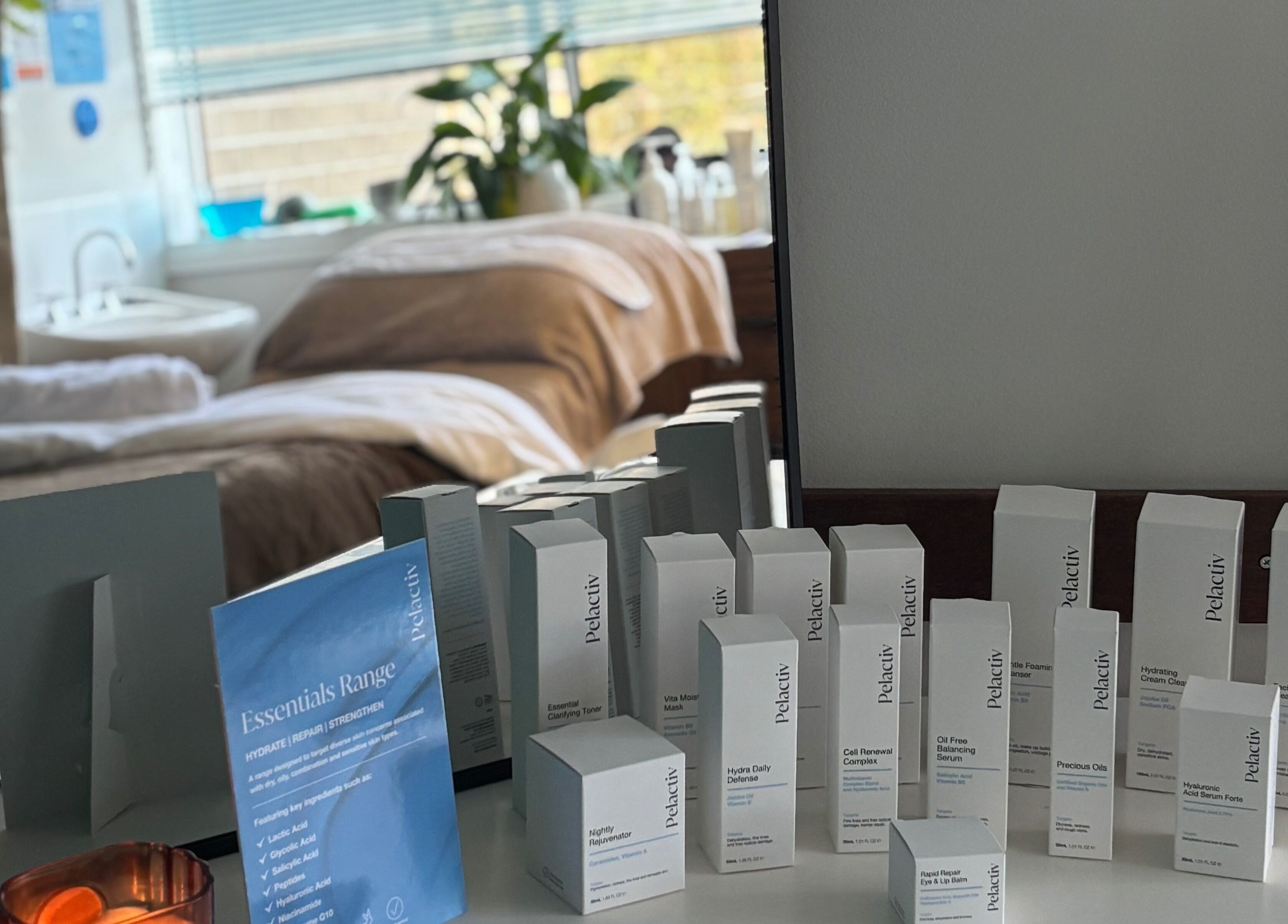 Beauty products and cozy spa bed at Brows by Britt, Wollongong, New South Wales, AU.