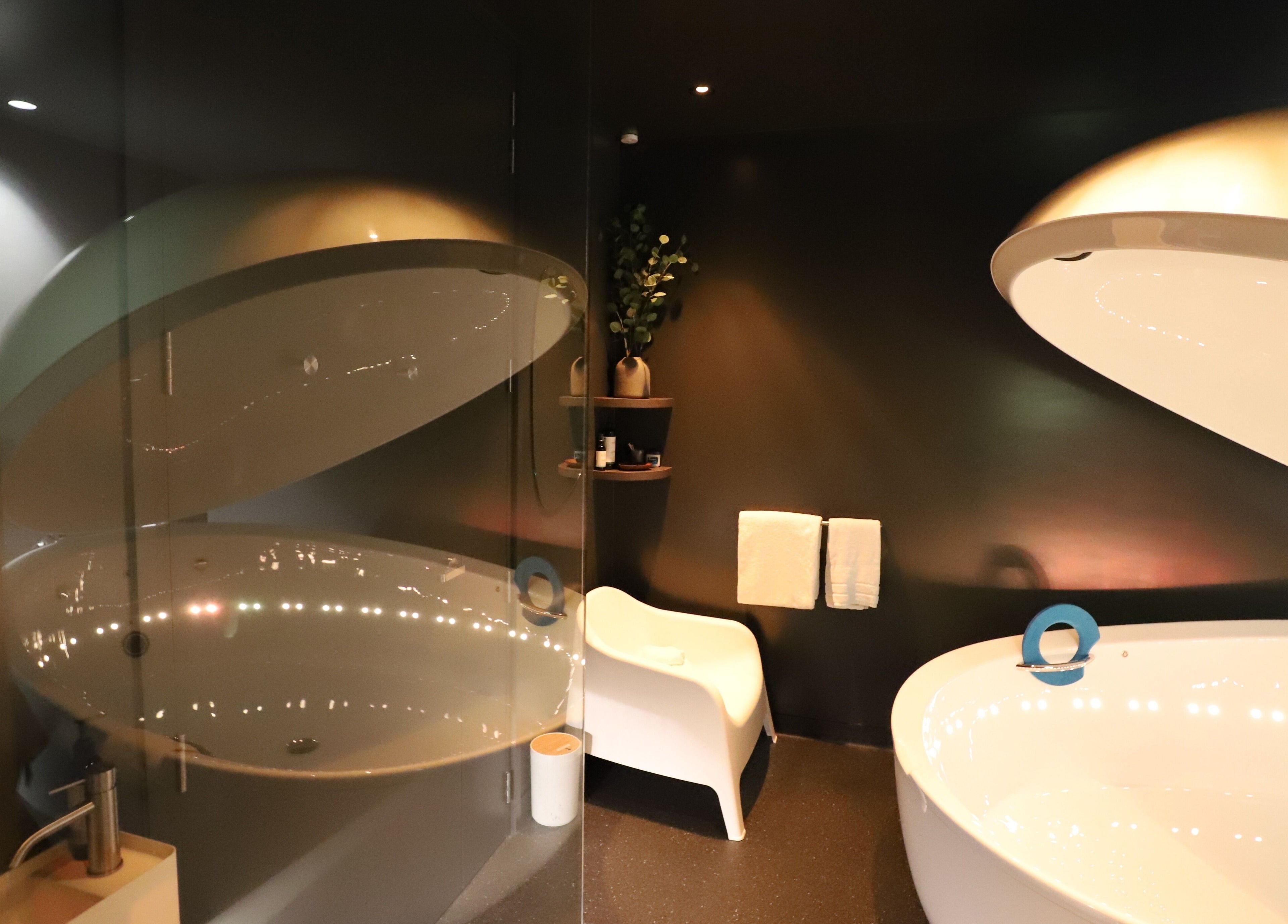 Float pod at The Floatation Sanctuary and Recovery Centre in New Plymouth, Taranaki, NZ. Modern relaxation space.