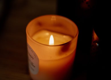 Warm candlelight glow at The Sanctuary at Sass, Marsden, England, GB setting a tranquil mood.