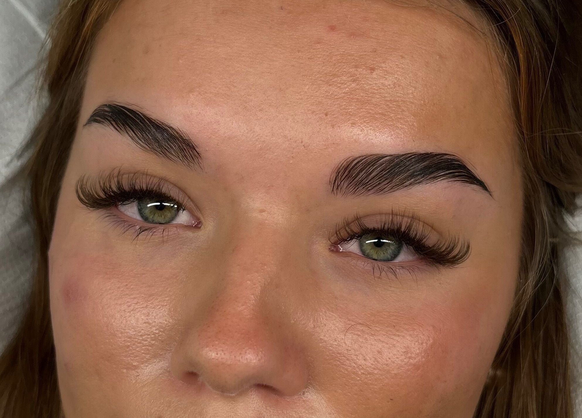 Close-up of styled brows and lashes at bymarthastudio, Brighton And Hove, England, GB.