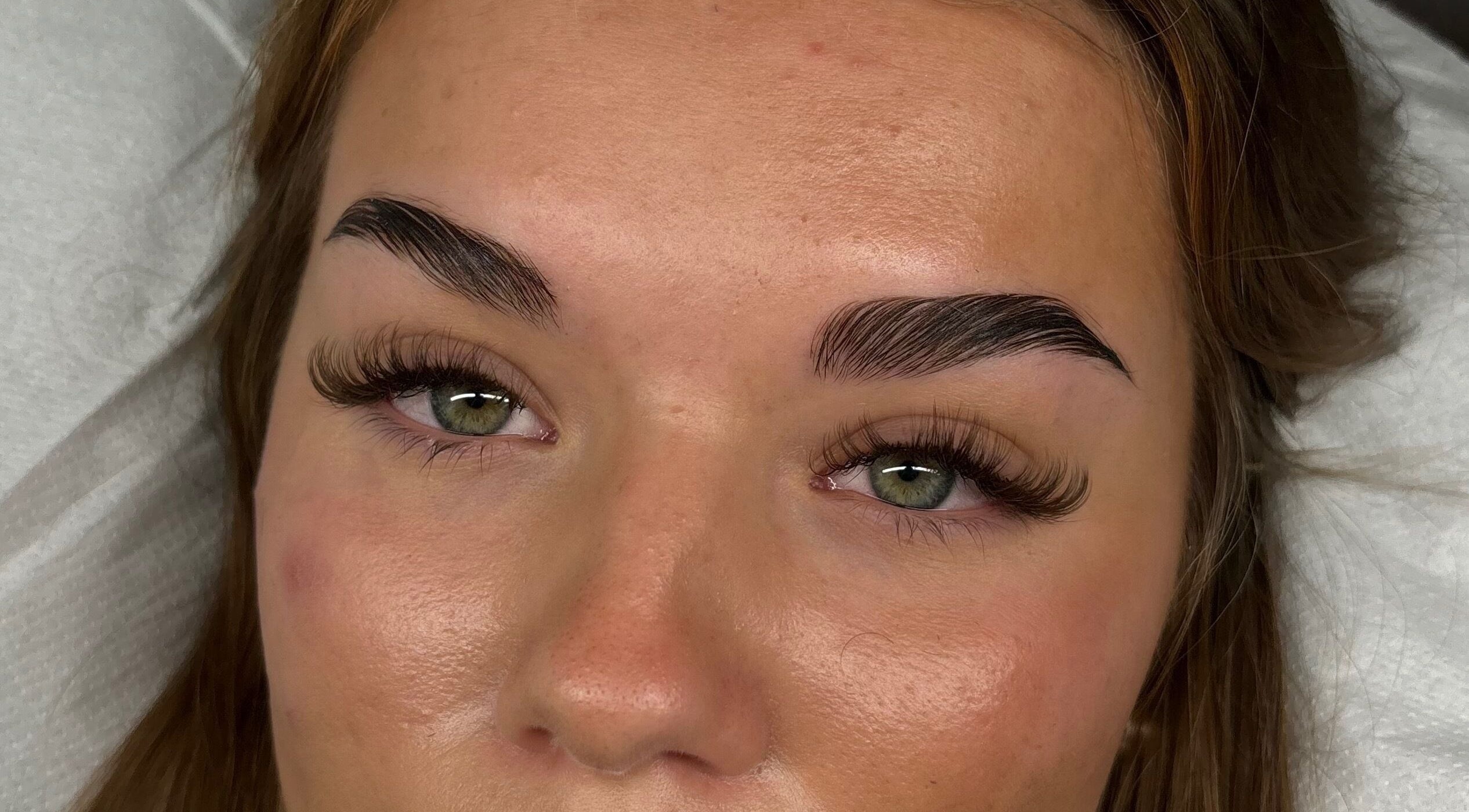 Close-up of styled brows and lashes at bymarthastudio, Brighton And Hove, England, GB.