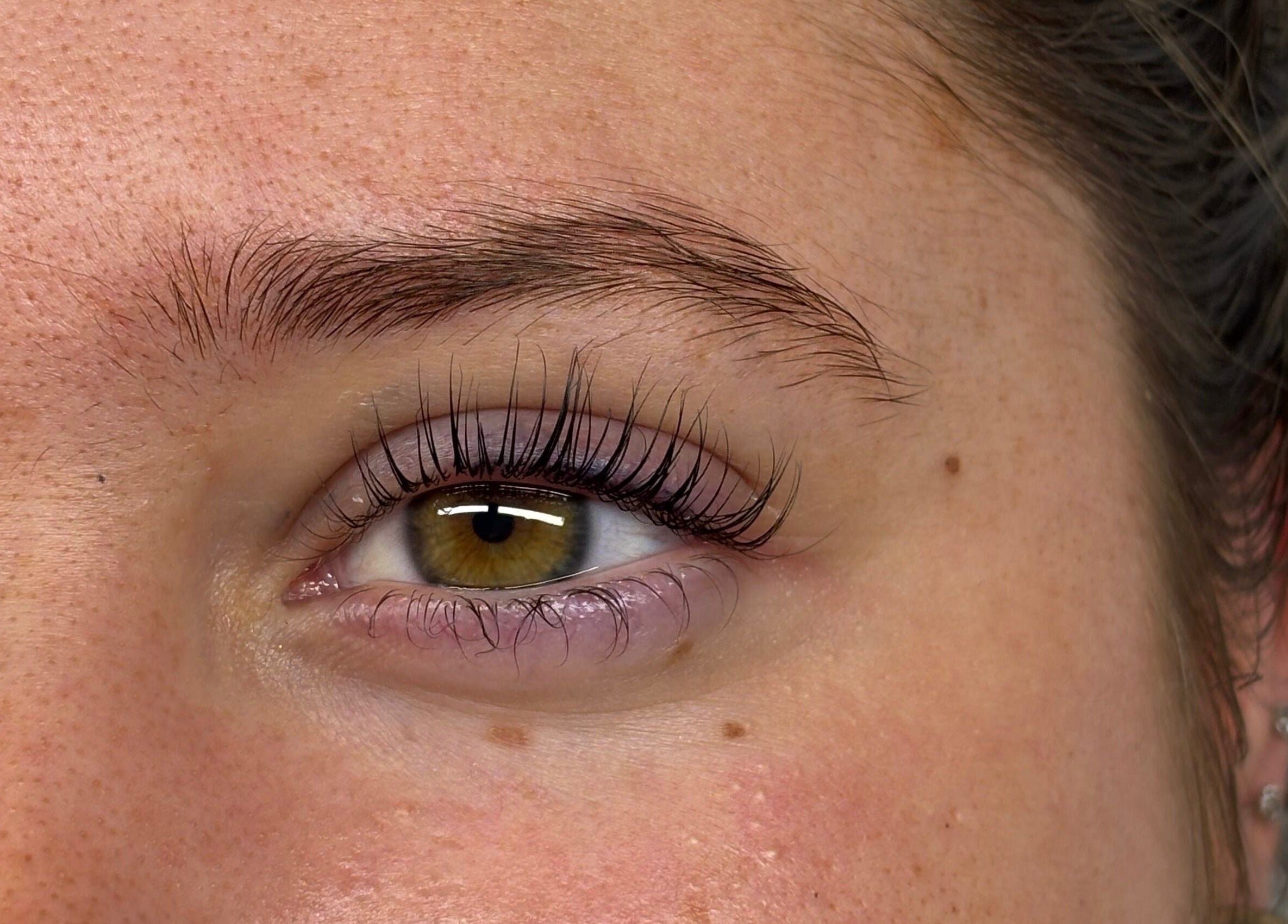 Close-up of enhanced eyelashes at bymarthastudio, Brighton And Hove, England, GB.
