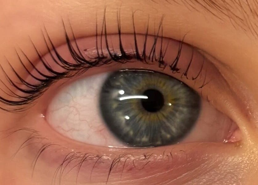 Close-up of eye with perfect lashes by Sass Lash Infusion, Cochrane, Alberta, CA.