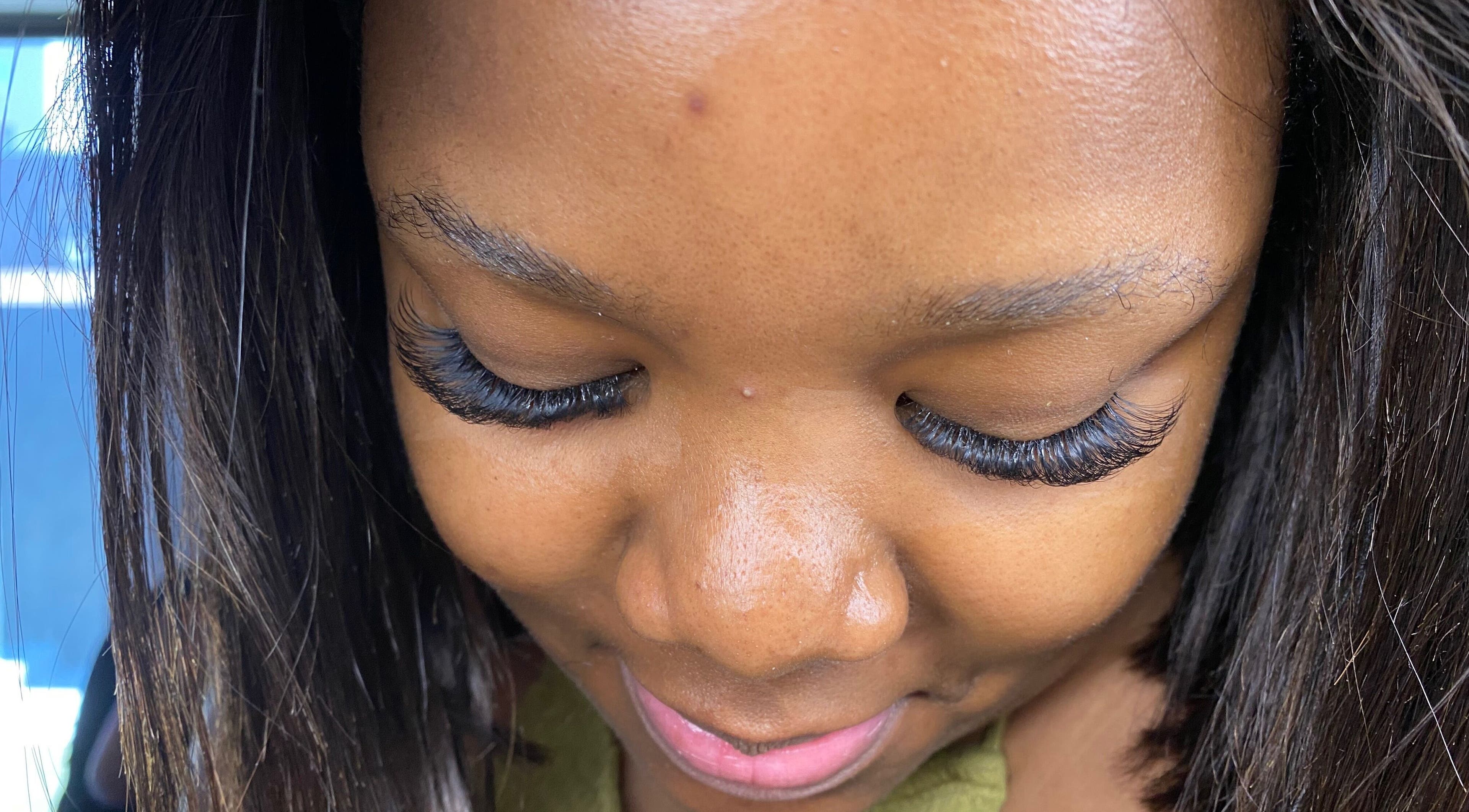 Close-up of elegant eyelash extensions from Lashesbymisspee in Cape Town, Western Cape, ZA.