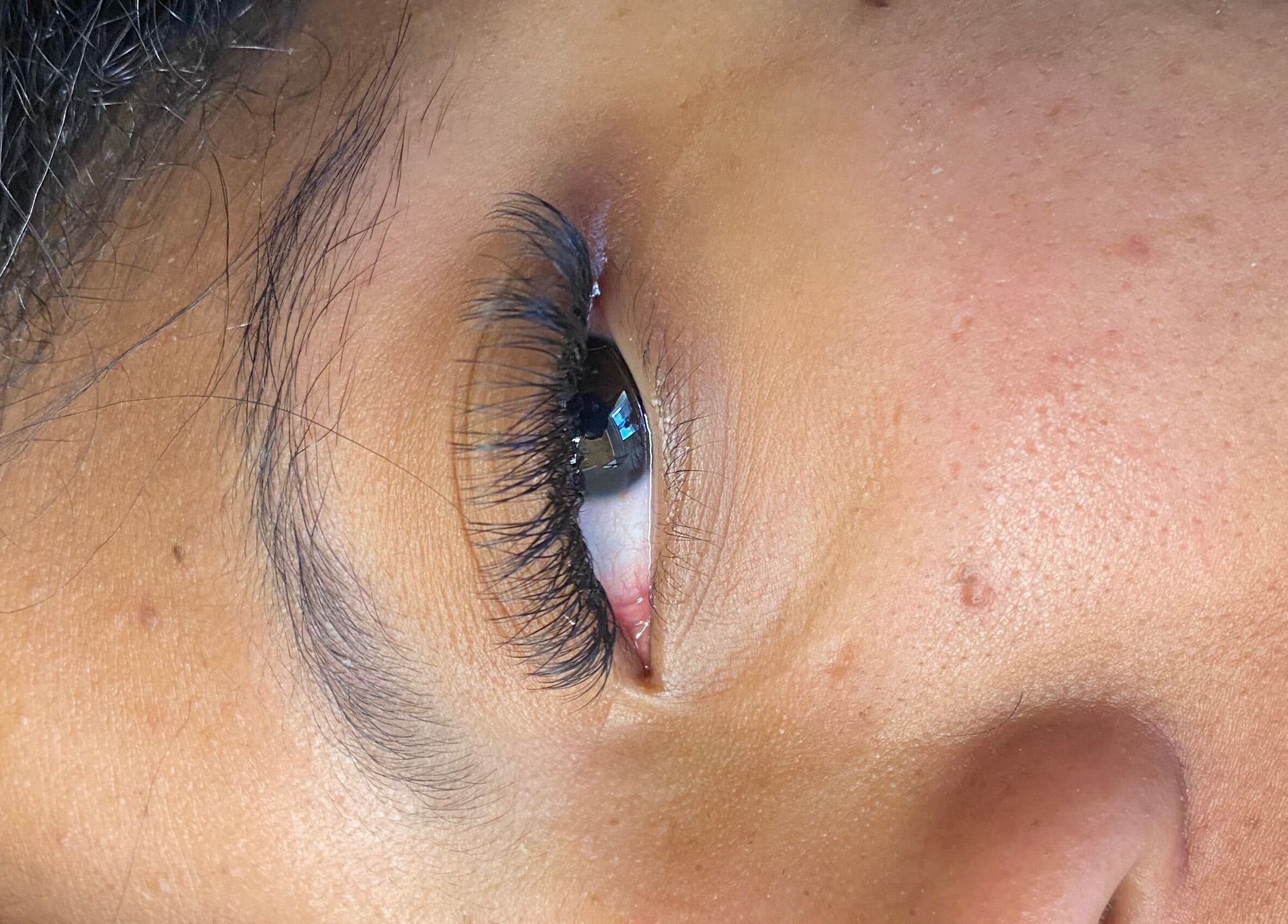 Close-up of eyelash extension at Lashesbymisspee, Cape Town, Western Cape, ZA. Enhancing eye beauty.