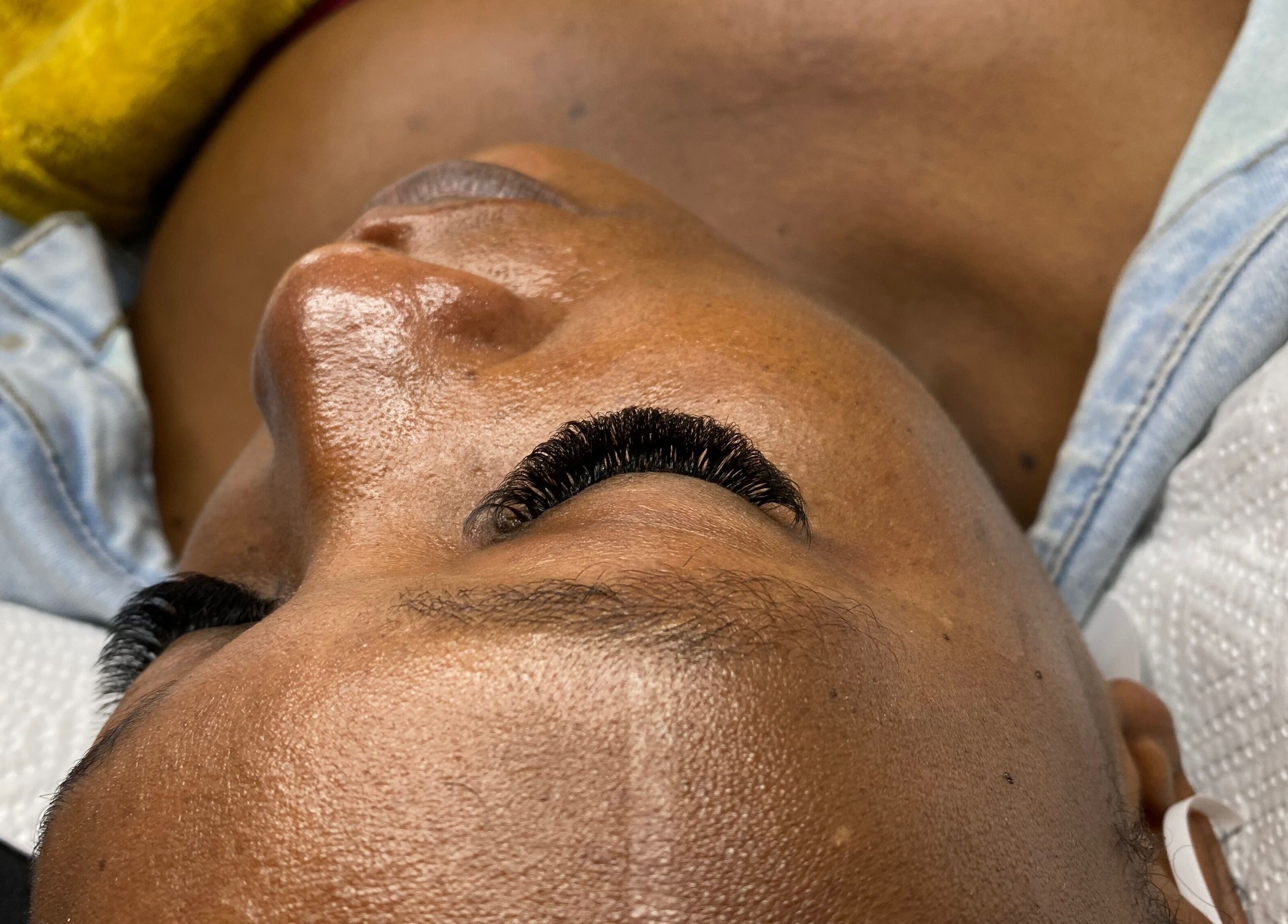 Close-up of eyelash extensions at Lashesbymisspee in Cape Town, Western Cape, ZA.