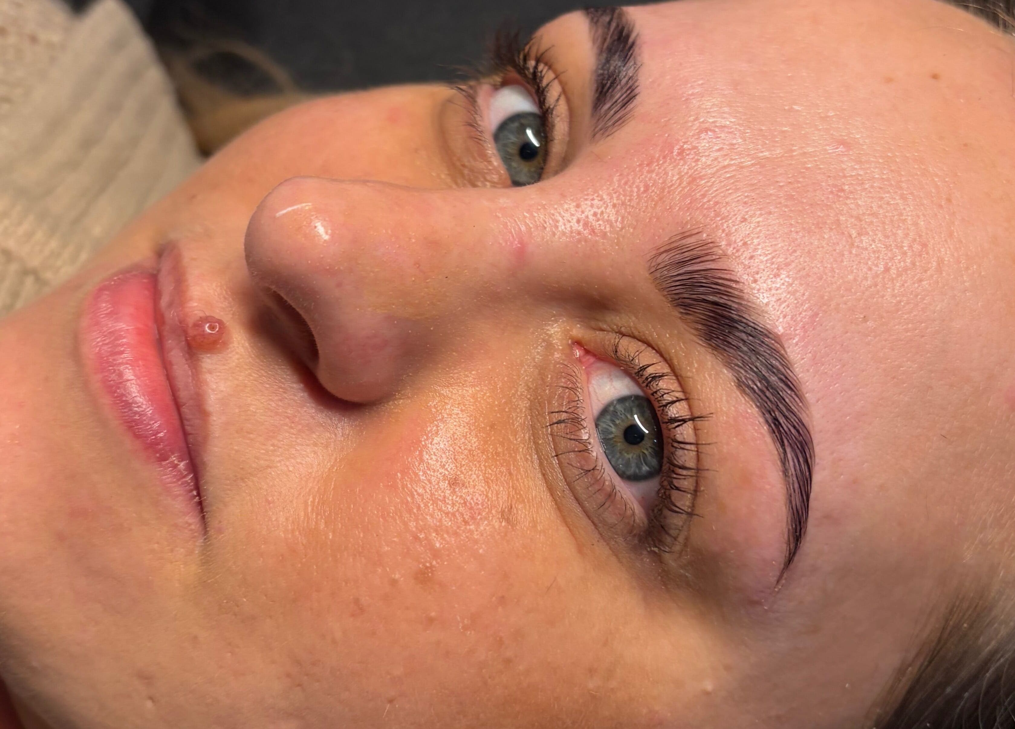 Close-up of styled eyebrows at Brow Capital in London, England, GB, showcasing expert beauty services.
