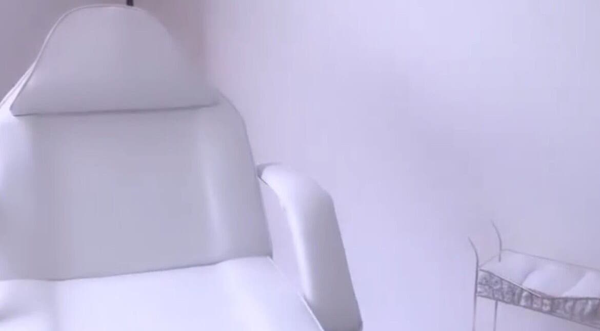 Modern white skincare chair at TR Aesthetics and Skincare, Stoke on Trent, England, GB.