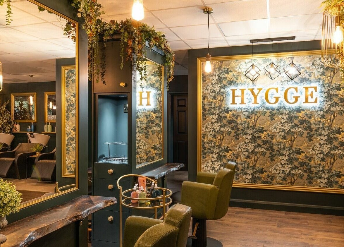 Hygge Luxury Salon Omagh in Omagh, Northern Ireland, GB, features stylish decor and inviting seating.