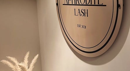 Aphrodite Lash elegant wall sign in Worsbrough, England, GB, showcasing the salon's stylish branding since 2021.