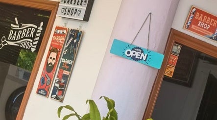 Barber shop signs at Bensyazwan Empire, Kapar, Selangor, MY. We’re open for grooming services.