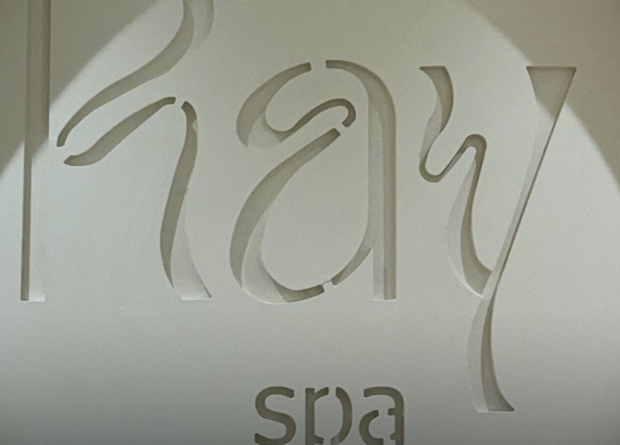 Elegant logo signage at Ray Spa Beauty Center, Al Ain, Abu Dhabi, AE.