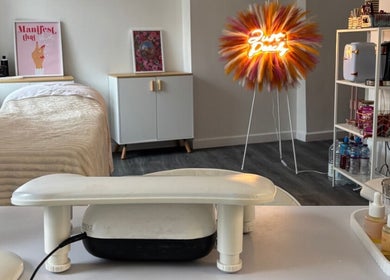 Peaceful beauty treatment room at Just Peachy - Beauty by Jen in Tredegar, Wales, GB with cozy decor.