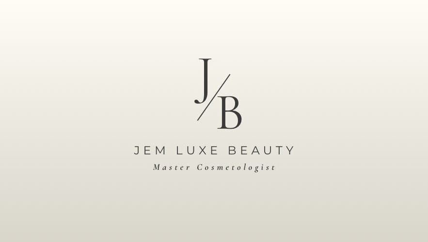 Jem Luxe and Beauty logo, Flowery Branch, Georgia, US. Stylish branding for a master cosmetologist.