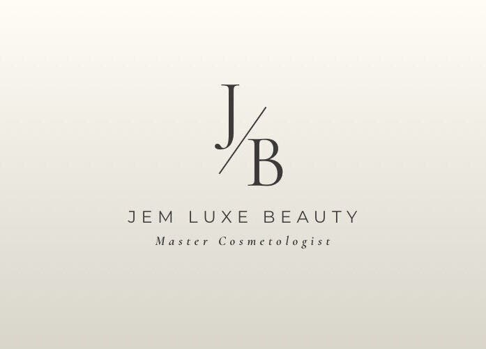 Jem Luxe and Beauty logo, Flowery Branch, Georgia, US. Stylish branding for a master cosmetologist.