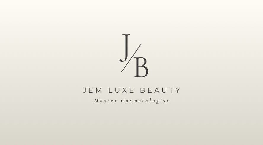 Jem Luxe and Beauty logo, Flowery Branch, Georgia, US. Stylish branding for a master cosmetologist.