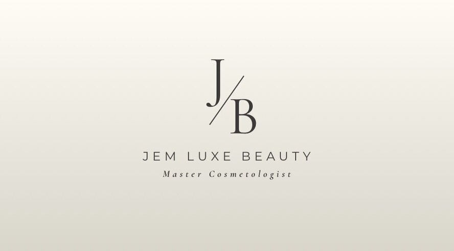 Jem Luxe and Beauty logo, Flowery Branch, Georgia, US. Stylish branding for a master cosmetologist.