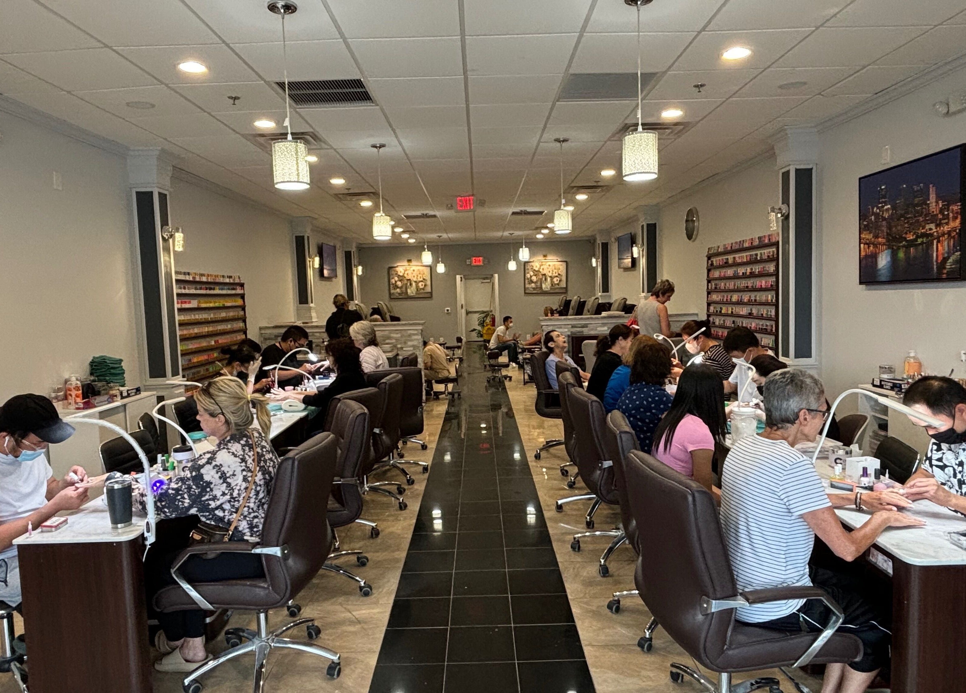 Clients enjoying nail services at Mani Nails & Spa, Bethel Park, Pennsylvania, US.