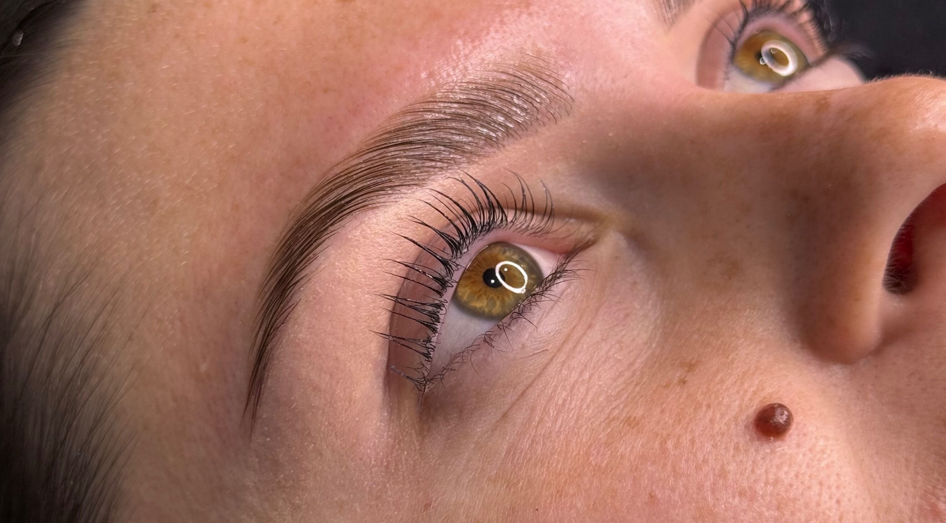 Close-up of well-groomed eyebrows at Brow House Syd, Hassall Grove, New South Wales, AU.