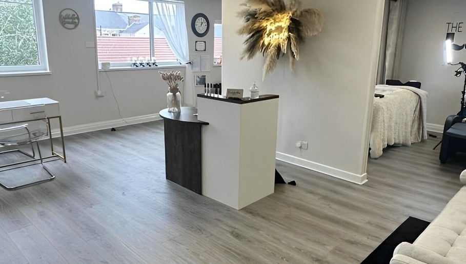 Elegant beauty room at The Lash Firm, Consett, England, GB with chic decor and calming ambiance.