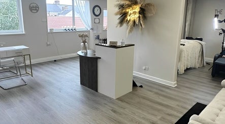 Elegant beauty room at The Lash Firm, Consett, England, GB with chic decor and calming ambiance.