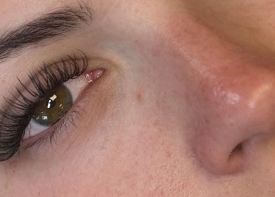 Close-up of expertly done eyelashes at The Lash Firm in Consett, England, GB.