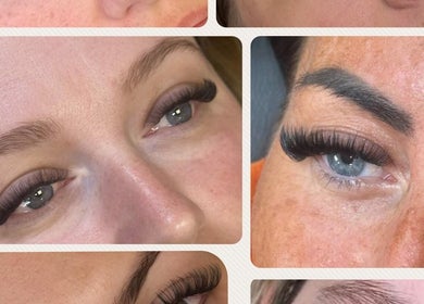 Detailed eyelash extensions at The Lash Firm, Consett, England, GB showcasing stunning lash transformations.