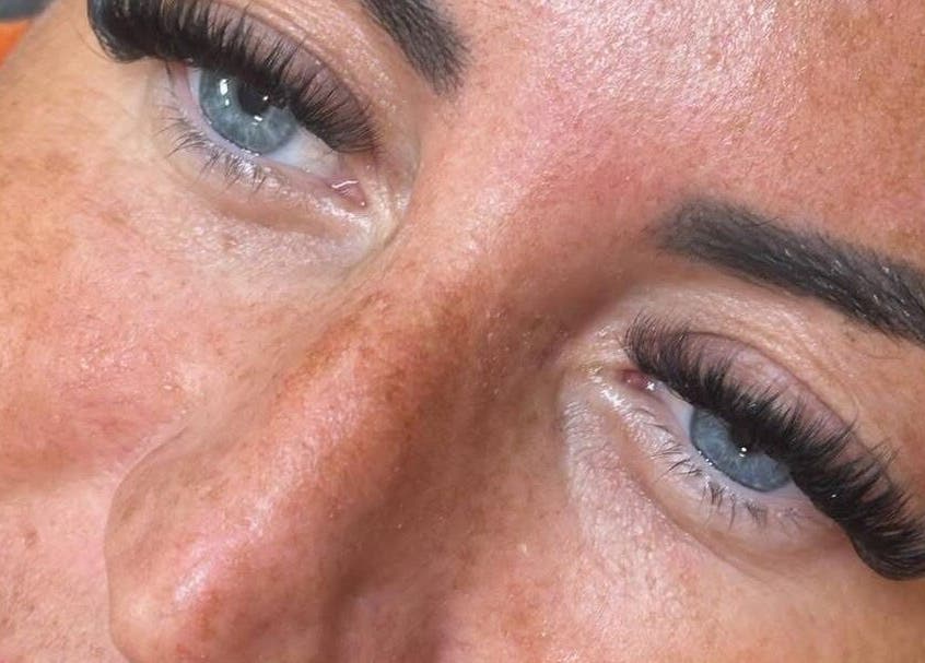 Close-up of enhanced eyelashes at Untamed Beauty By Terri, Consett, England, GB.
