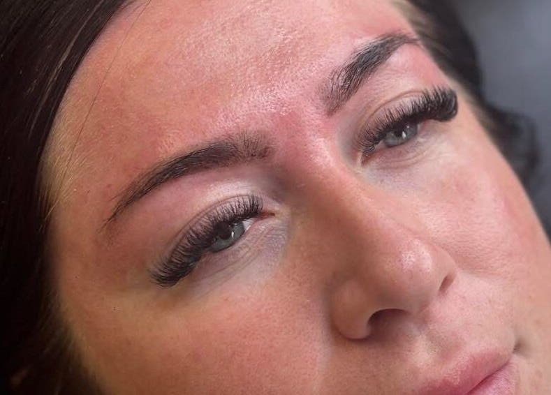 Close-up of eyelash extensions at Untamed Beauty By Terri in Consett, England, GB.