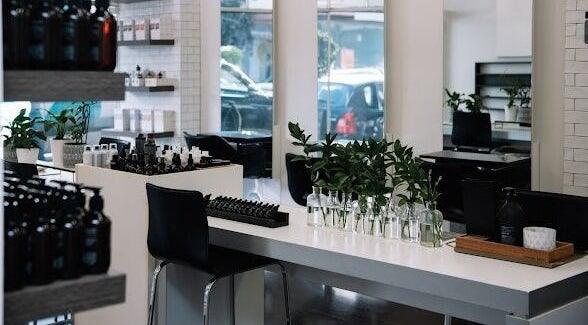 Elegant salon interior at Hailie Hair Extensions, Camberwell, Victoria, AU, showcasing stylish decor.