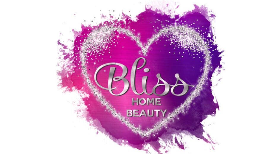 Bliss Home Beauty logo with a sparkling heart design in Buntingford, England, GB.