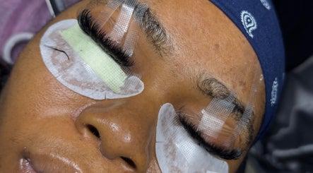 Eyelash extension application at TemiAllure Studio, Lagos, Lagos, NG showcasing precision beauty.