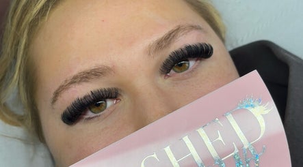 Close-up of voluminous lash extensions at Lashed Up UK, Portsmouth, England, GB. Enhancing natural beauty.