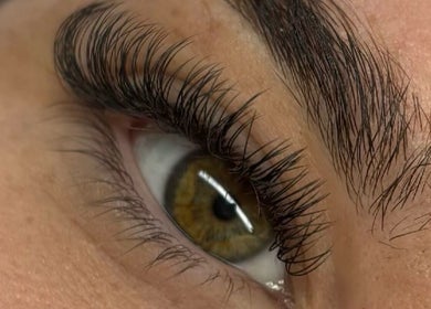 Close-up of detailed lash work at Lashed Up UK, Portsmouth, England, GB.