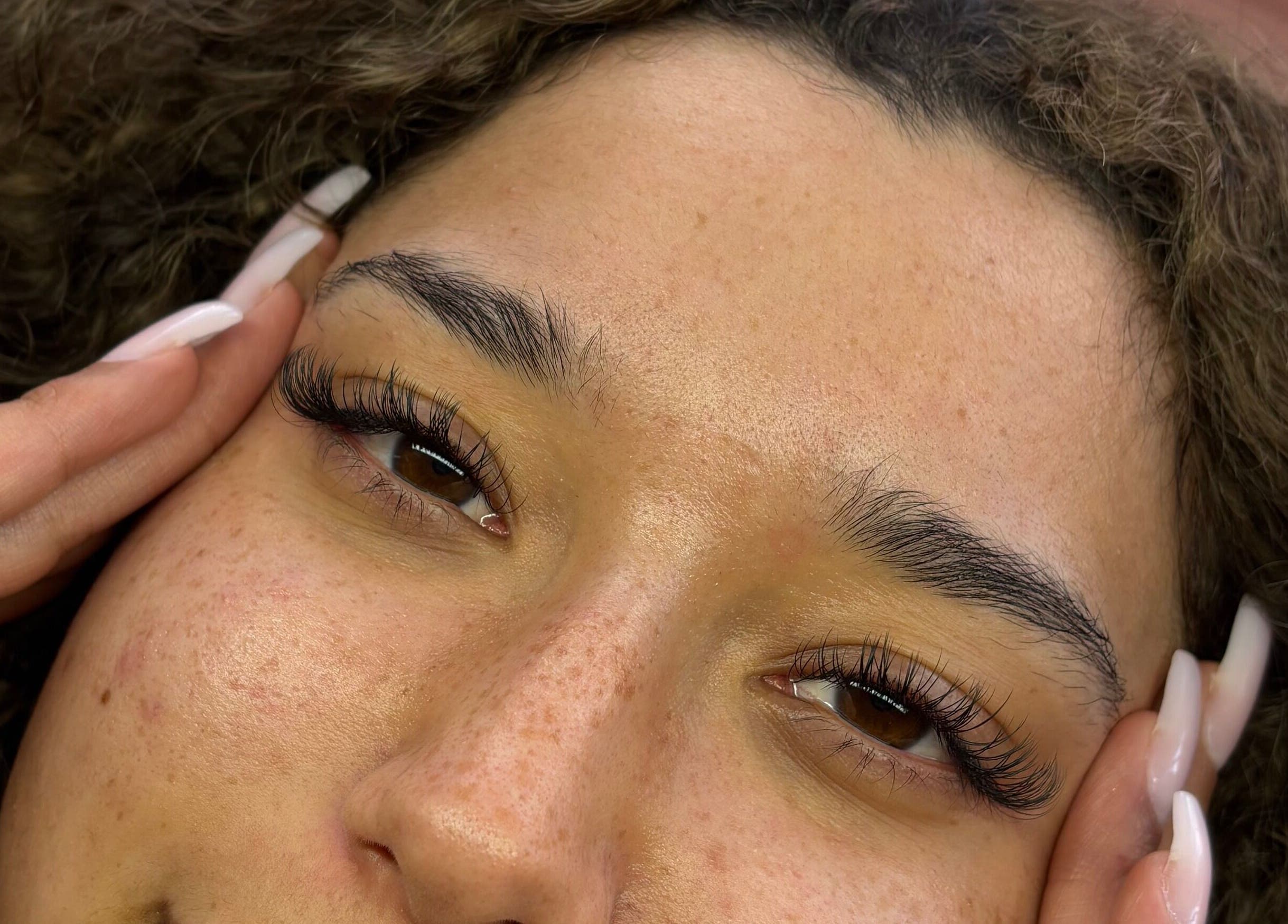 Close-up of expertly applied lash extensions at Lashed Up UK, Portsmouth, England, GB.