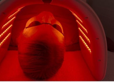 LED light therapy at The Happy Skin Technician, Sheffield, England, GB, enhances skin radiance and wellness.