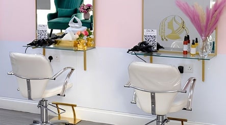 Elegant salon chairs in City of London Beauty Academy ltd, London, England, GB. Modern and chic interior decor.