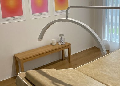 Wellness room at Muse in Vasse featuring massage tables and calming decor in Vasse, Western Australia, AU.