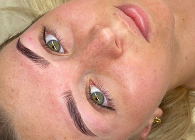 Close-up of perfectly shaped eyebrows at Muse in Vasse, Vasse, Western Australia, AU.