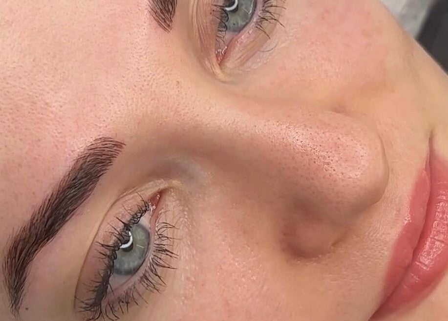 Close-up of perfectly shaped eyebrows from Ink Beauty by Amber, Tallawong, New South Wales, AU.