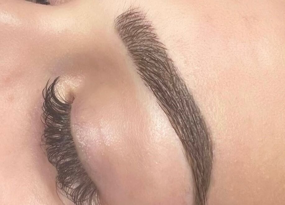 Close-up of perfectly groomed eyebrows at Ink Beauty by Amber, Tallawong, New South Wales, AU.