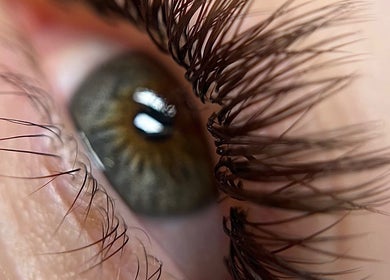 Close-up of eye with lashes at Advanced Artistry in Calderwood, New South Wales, AU.