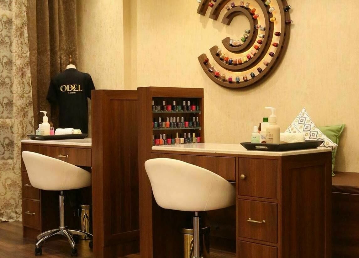 Odel Salon's chic nail bar with modern decor in Salmiya, Hawalli Governorate, KW.
