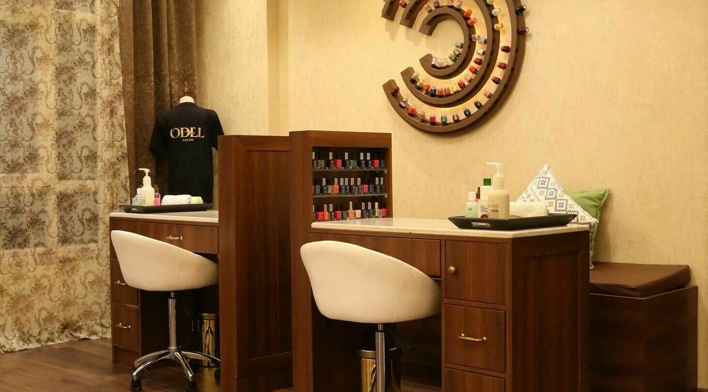 Odel Salon's chic nail bar with modern decor in Salmiya, Hawalli Governorate, KW.