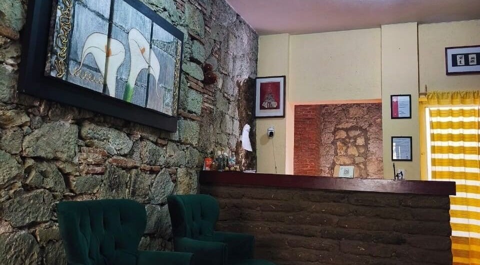 Recepción acogedora en Spa María Sabina-Masajes Oaxaca, en Oaxaca De Juárez, Oaxaca, MX.