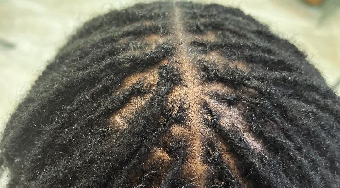 Close-up of meticulously styled dreadlocks at Nykk’s HairBnB, Georgetown, Demerara-mahaica, GY.